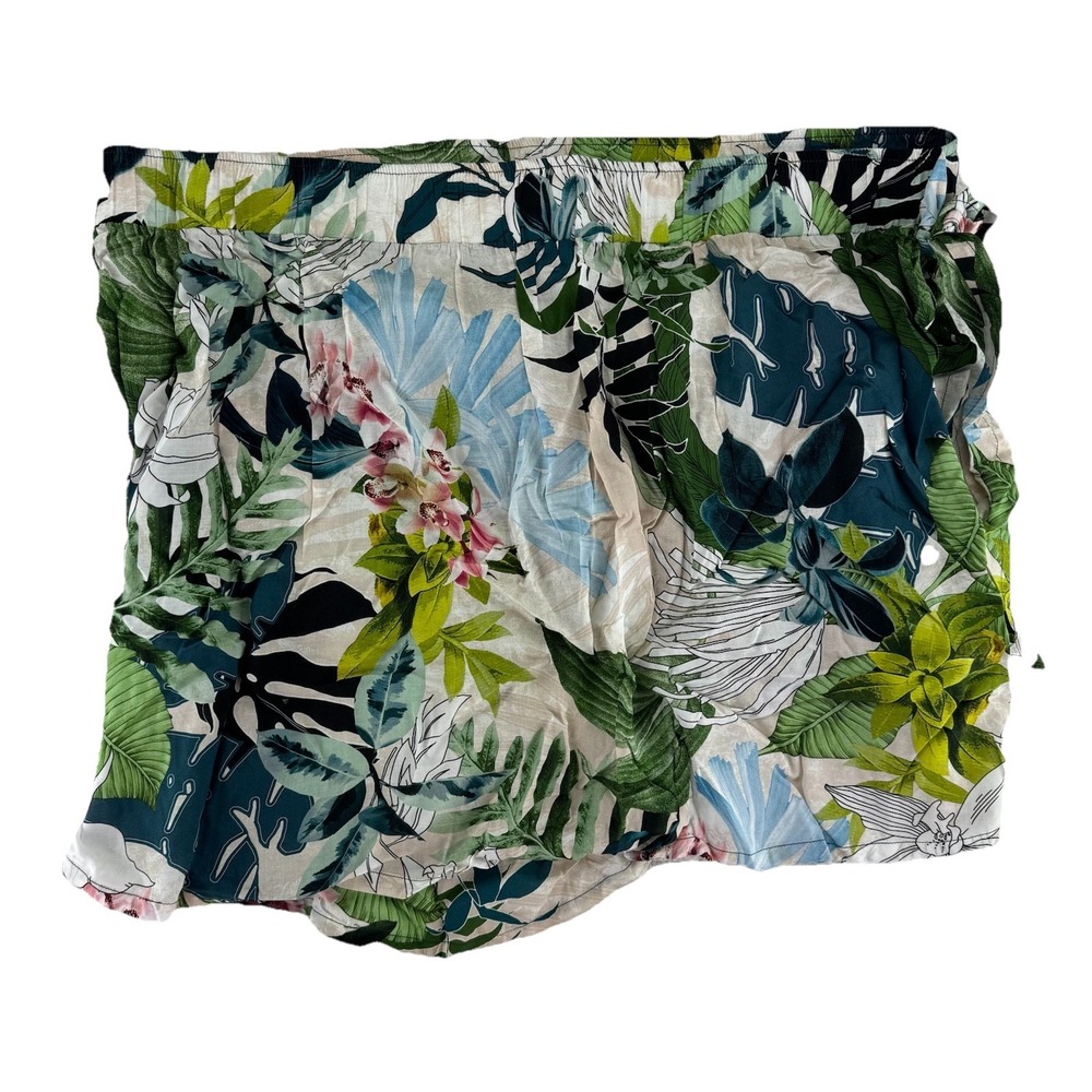 Jantzen Woven Pull On Faux Wrap Cover‎ Up Skirt Size 3X Floral Tropical